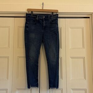 Express Dark Blue Ankle Jeans